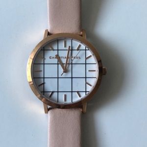 Christian Paul Leather Watch (Rose GoldPeach)-New